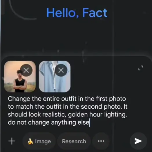 kapde change karne wala prompt