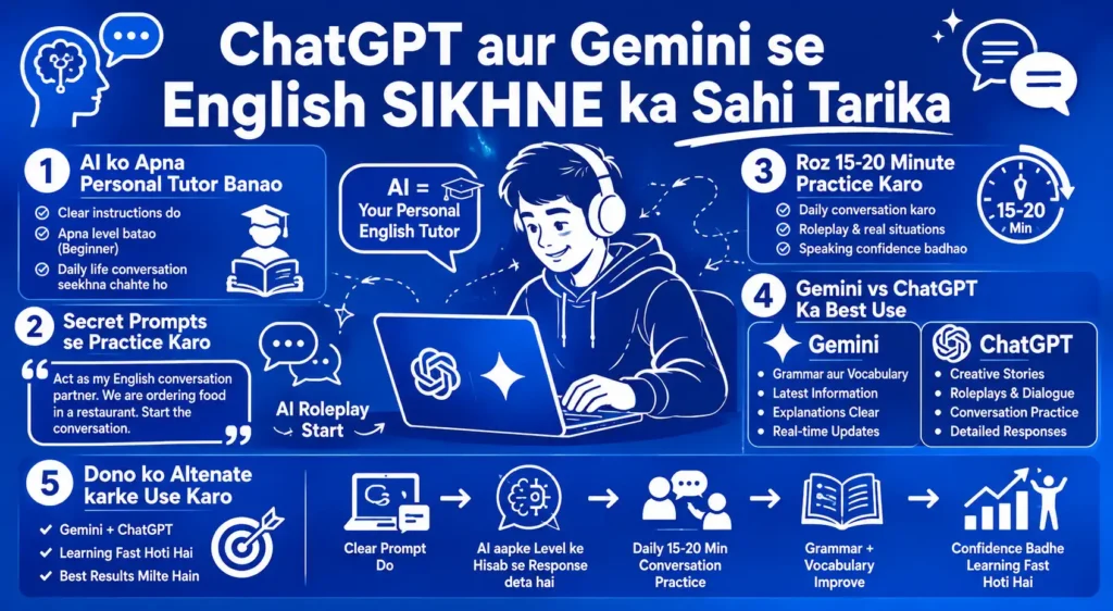 ChatGPT aur Gemini se English sikhne ka sahi tarika