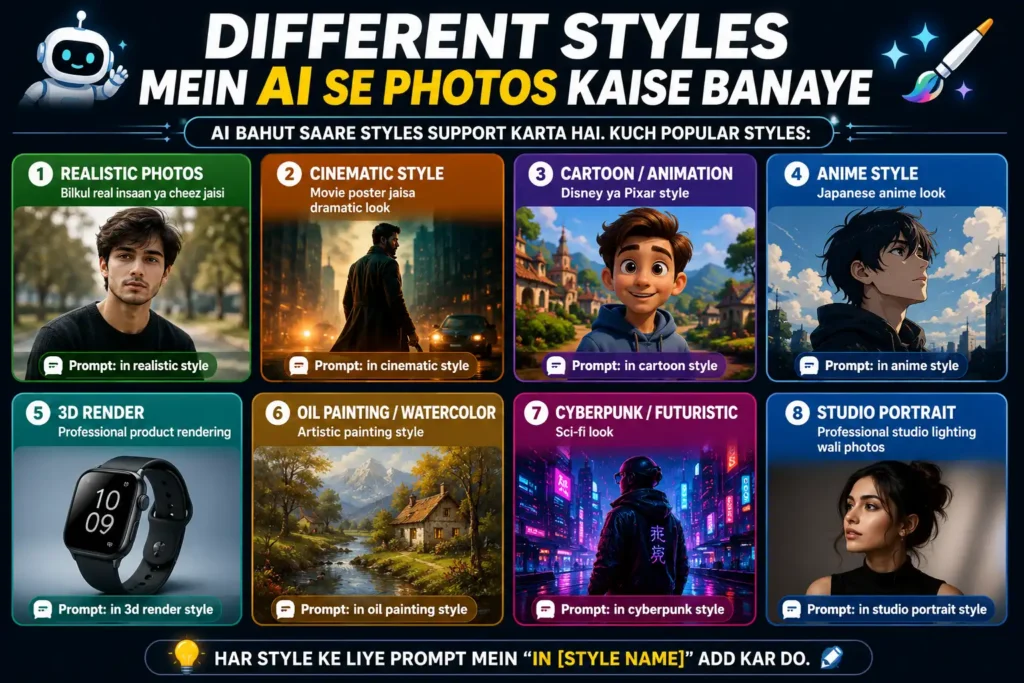 Different Styles Mein AI Se Photos Kaise Banaye